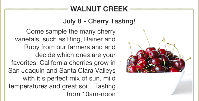 July 8 Cherry Tasting