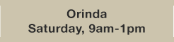 Orinda, Sat. 9-1pm